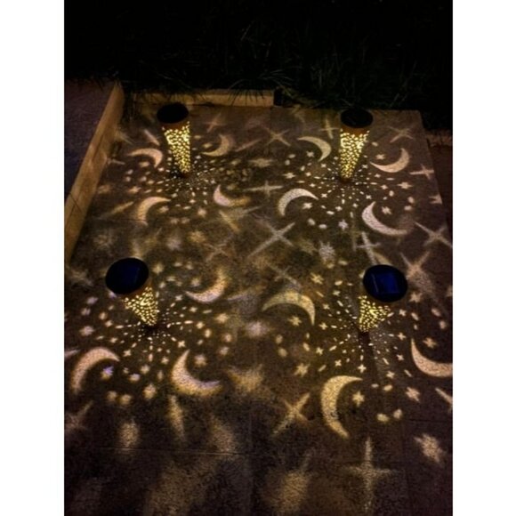 6 Pack Solar Garden Lights Outdoor Stake Lights Waterproof with Moon Star - Picture 2 of 2